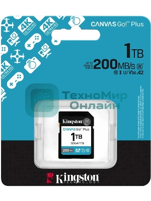 Флеш карта SDXC 1Tb Kingston SDG4/1Tb Canvas Go! Plus w/o adapter