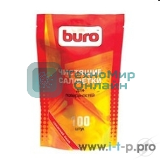 Салфетки Buro BU-Zsurface, 100 шт для поверхностей мягкая упаковка 100шт влажных