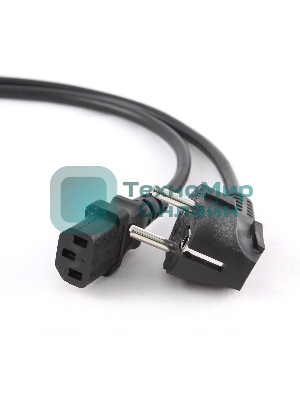 Кабель питания Gembird 3.0м, черный, с заземлением, пакет