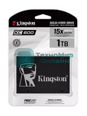Накопитель SSD Kingston KC600, 1Tb, SATA III, 2.5