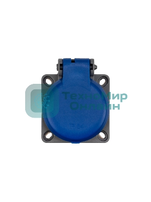 Розетка Rexant влагозащищенная с крышкой, с/з, скрытая установка,16 А, IP54 каучук