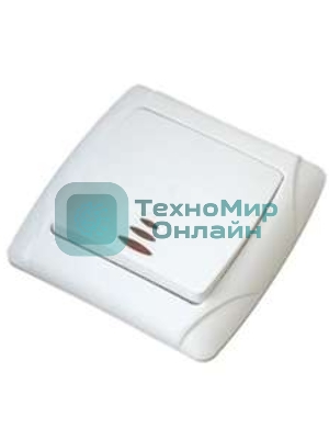 Выключатель 1-кл. СП Маргарита 10А IP20 с индик. белый Universal М0121