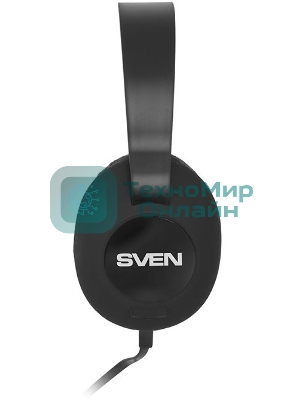 Проводные наушники SVEN AP-310M черный, накладные, jack 3.5 мм, встроенный микрофон
