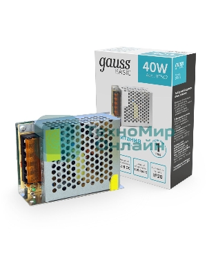 Блок питания Gauss Basic 12V 40W IP20 1/120