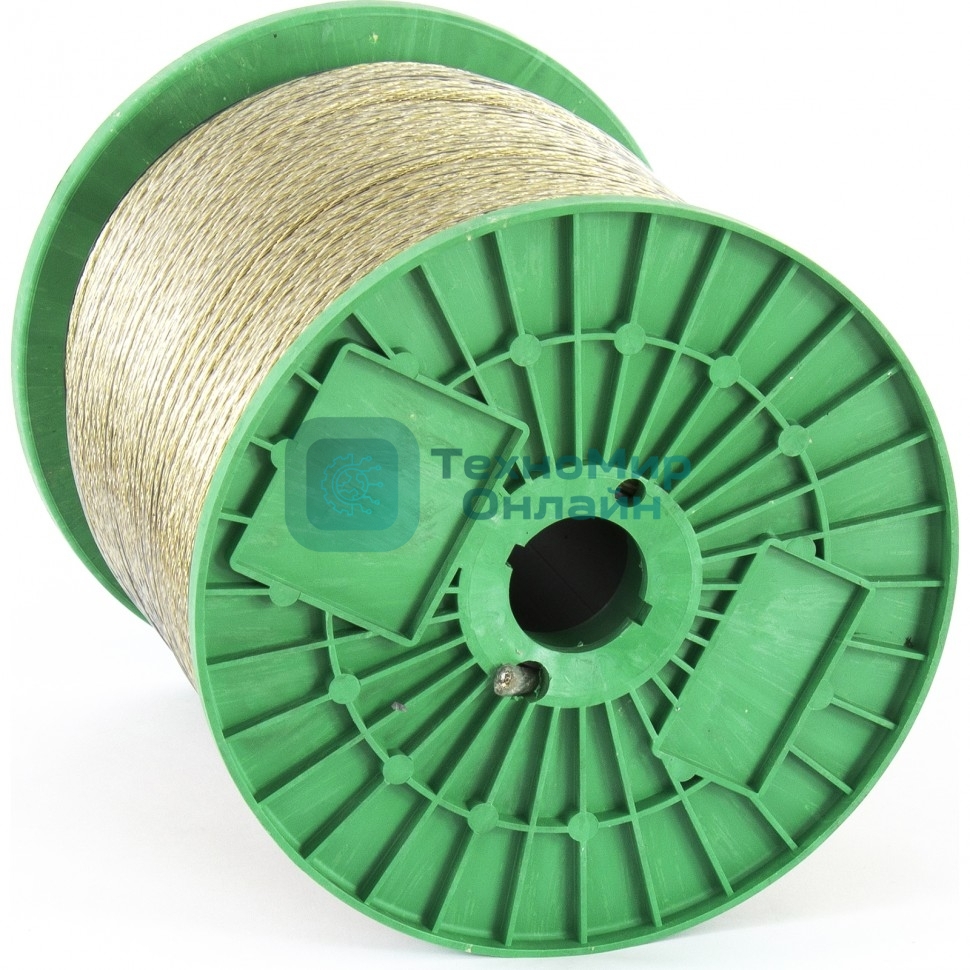 Трос металлополимерный прозрачный Сибртех ПР-6.0, (6,0мм толщина, катушка 150м.п.)