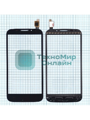Сенсорное стекло (тачскрин) для Alcatel Pop S7 7045Y, черное