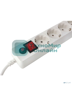 Сетевой фильтр Гарнизон EHLW-1 10А 1.8 м 5 розеток белый (21214)