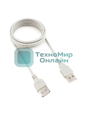 Кабель удлинит. USB2.0 Gembird/Cablexpert CC-USB2-AMAF-6-N серый (1.8м, AM/AF, пакет) (CC-USB2-AMAF-6-N)