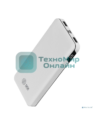 Портативный аккумулятор Cactus CS-PBFSKT-10000 10000mAh 2.1A 2xUSB белый