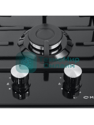 Газовая варочная панель Maunfeld EGHE.32.3EB/G, 2 конфорки, эмалированная сталь, черный