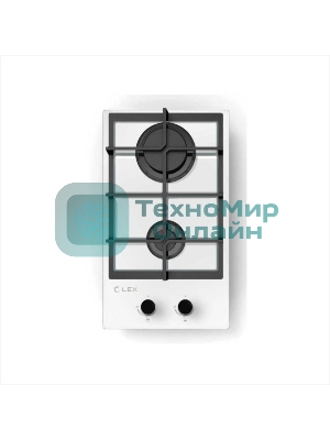 Газовая варочная панель LEX GVG 321 белый4000Вт 2 комфорки белый