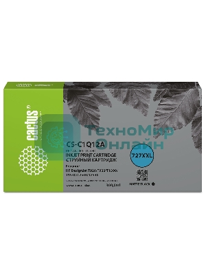 Картридж струйный Cactus CS-C1Q12A №727 черный (300 мл) для HP Designjet T920/T930/T1500/T1530