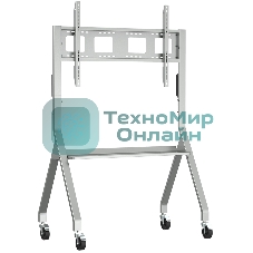 Мобильная стойка напольная Kromax OMEGA-12 silver, 1 шт/уп, Мобильная стойка напольная для TV 32