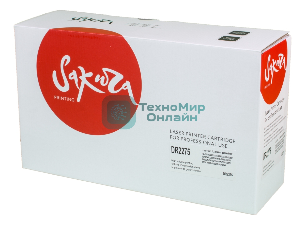 Фотобарабан Sakura DR2275 для Brother HL 2132/2240/2250;DCP 7057/7060, 12000 к.