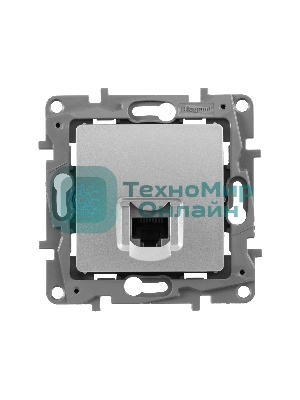Информационная розетка RJ 45, категория 5e, UTP, Etika, алюминий