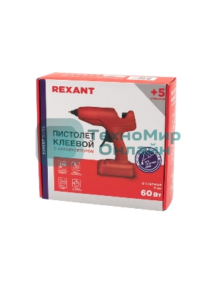 Клеевой пистолет Rexant, 60 Вт, Ø11 мм, 