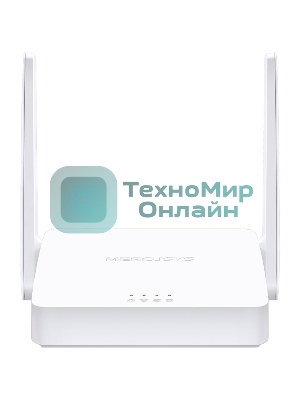 Роутер Mercusys 300Mbps Multi-Mode Wireless N Router, 2× Fixed External Antennas, 2× 10/100 Mbps LAN Ports, 1× 10/100 Mbps WAN Port, FEATURE: Access Point Mode, WPS/Reset Button, IPTV, IPv6, Beamforming, MU-MIMO, Parental Controls, Guest Network