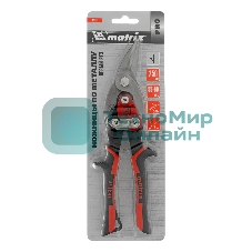 Ножницы по металлу Matrix, 250 мм, левый рез,сталь CRMO,двухкомпонентные рукоятки, PRO