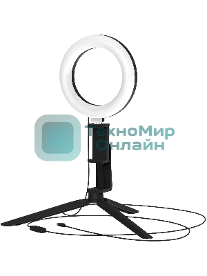 Светильник кольцевой Gauss 10W 600lm 3000-6500K 5V USB IP20 160x23мм черный дим, пульт LED 8