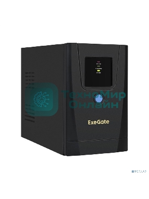 Источник бесперебойного питания ExeGate SpecialPro UNB-1000.LED.AVR.1SH.2C13 1000VA/550W, LED, AVR,1*Schuko+2*C13, металлический корпус, черный