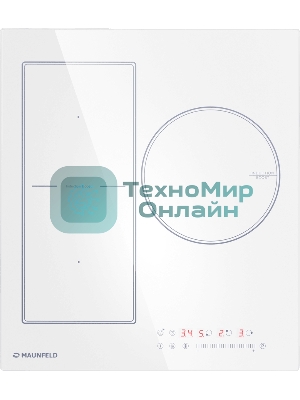 Индукционная варочная панель Maunfeld CVI453SBWH Inverter, конфорок: 3 шт., стеклокерамика, независимая, белый