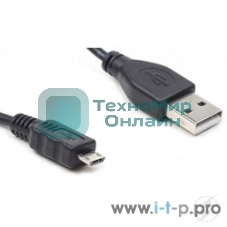 Кабель USB2.0 Pro Cablexpert CC-mUSB2-AMBM-1M, AM/microBM 5P, 1м, экран, черный, пакет