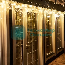 Новогодние светоукрашения Neon-night Гирлянда Айсикл (бахрома) светодиодный, 4,8 х 0,6 м, белый провод, 220В, диоды тепло-белые