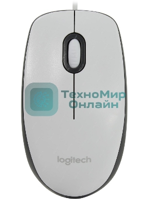 Мышь проводная Logitech M100 белый, 1000 dpi, USB, кнопки - 3