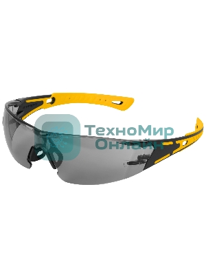 Очки защитные Denzel открытые, поликарбонатные, дымчатая линза, 2х комп.дужки