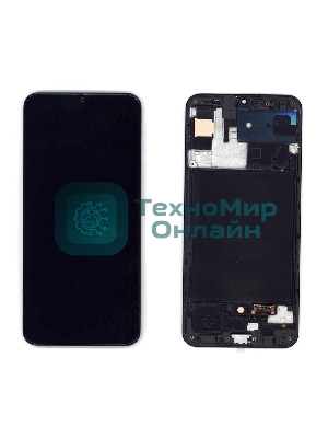 Дисплей для Samsung Galaxy A30S SM-A307F в сборе с тачскрином и рамкой (TFT), черный