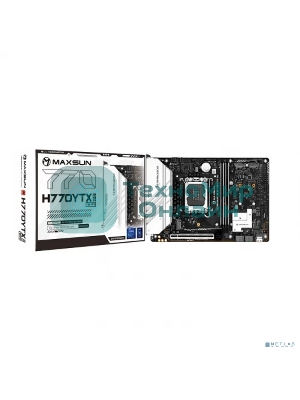 Материнская плата MAXSUN MS-Terminator H770YTX D5 WIFI, LGA1700, Intel H770, 2xDDR5, 4xSATA, 4xM.2, 1xPCIe 5.0 x16, 1xHDMI, 1xDP, 1x2.5Gb LAN, Wi-Fi 6, Bluetooth 5.2, 1xUSB-C 20Gbps, 2xUSB-A 5Gbps, 6xUSB-A 2.0, 3x3.5 мм, 5.1, YTX