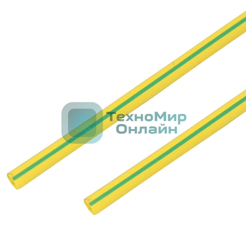 Термоусадочная трубка PROconnect 60/30 мм, желто-зеленая, упаковка 10 шт. по 1 м