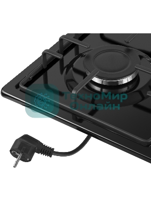 Газовая варочная панель Maunfeld EGHE.64.3STS-EB/G, 4 конфорки, эмалированная сталь, черный