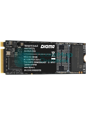 Накопитель SSD Digma Mega M2 DGSM3256GM23T, 256Gb, PCIe 3.0 x4, M.2 2280, NVMe, R/W 3300/1300
