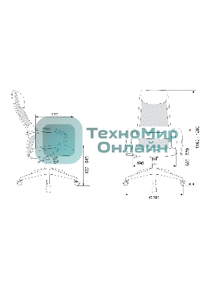 Кресло Бюрократ CH-607 TW-01 черный, сетка, подголовник