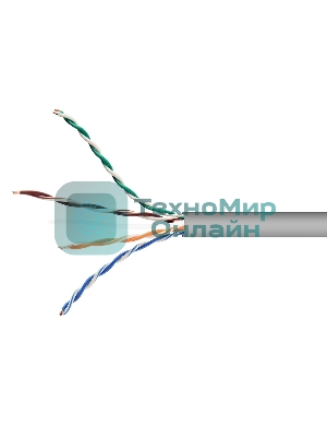 Кабель Cablexpert UPC-5051E-4-CU/100, UTP indoor 4x2x0.51, медный, кат.5e, однож., 100м, box, серый