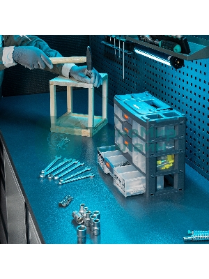 Органайзер Stels для хранения с выдвижными лотками 310х150х260мм, 4 секции, пластик