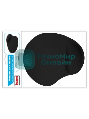 Коврик для мыши Buro гелевый, черный, 225х190х2