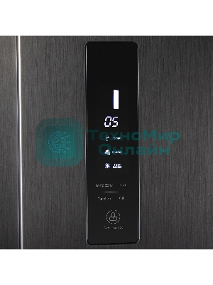 Холодильник Maunfeld MFF177NFSB черный глянц. двухкамерный 263/170л морозилка сбоку, No Frost, Side by Side