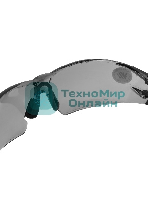 Очки защитные Denzel открытые, поликарбонатные, дымчатая линза, 2х комп.дужки