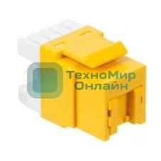 Модуль Keystone, RJ45, кат.5E, UTP, 180 градусов, со встроенной шторкой, желтый