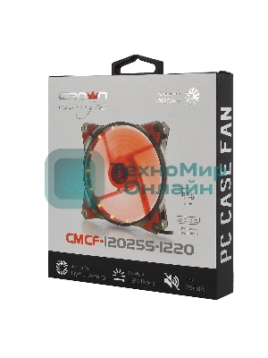 Вентилятор для корпуса Crown CMCF-12025S-1220 черный/красный, 120 мм, 1650 об/мин, 28 дБ, 3 pin