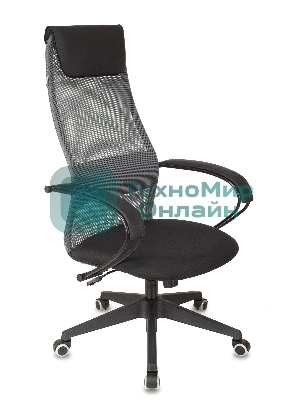 Кресло Бюрократ CH-607 TW-04 Neo Black темно-серый, сетка, подголовник