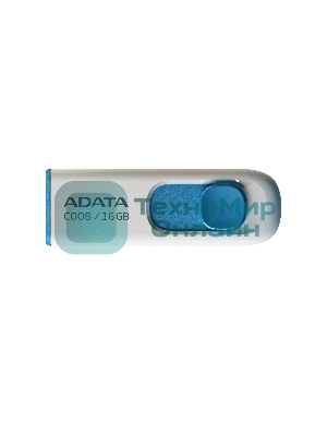 Флешка USB ADATA C008 (AC008-16G-RWE), 16Gb, USB 2.0, R/W 15/5, белый/синий