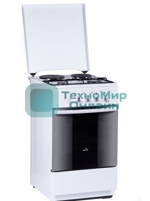 Плита комбинированная Flama RK 2211 белый, конфорок 4 шт, духовка 50 л, 50 см x 85 см x 60 см