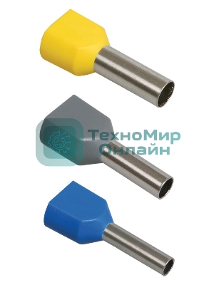 Наконечник-гильза изол. НГИ2 1.0-8 св.-зел. (уп. 100 шт) IEK UTE10-D2-2-100