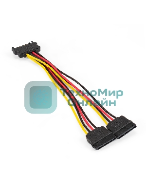 Кабель питания SATA ExeGate EX-CC-SATAM2F-0.15 (15pin M/2x15pinF, 0,15м)
