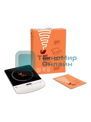 Плита настольная электрическая Kitfort КТ-101 белый/черный, стеклокерамика