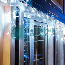 Новогодние светоукрашения Neon-night Гирлянда Айсикл (бахрома) светодиодный, 4,8 х 0,6 м, белый провод, 220В, диоды белые