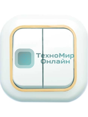 Выключатель Кунцево-Электро 2-кл. СП Валентина 10А IP20 С56-034 белый/зол.